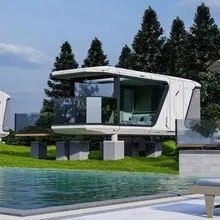 트로피컬 디자인 스타일 고급 현대적인 야외 휴대용 모바일 글램핑 공간