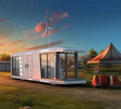 가접 된 철 프레임 구조와 함께 Prefab 우주 캡슐 빌라 하우스
